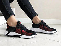 Adidas сетчатые на лето Женские кроссовки черно-красные с белой подошвой сеточка Адидас сетка 37