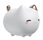 Дитячий нічник-іграшка силіконовий Baseus Cute series kitty silicone Котик Білий (DGAM-A02)