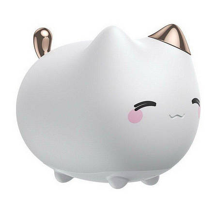 Дитячий нічник-іграшка силіконовий Baseus Cute series kitty silicone Котик Білий (DGAM-A02), фото 1