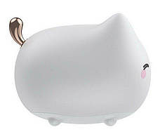 Дитячий нічник-іграшка силіконовий Baseus Cute series kitty silicone Котик Білий (DGAM-A02), фото 5