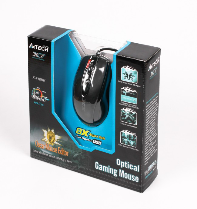 Игровая Мышь A4Tech X7 X-718BK USB Черная, Проводная, Геймерская.