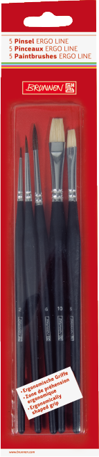 Набір шкільних кистей Brunnen 5 шт чорний колір 104893301