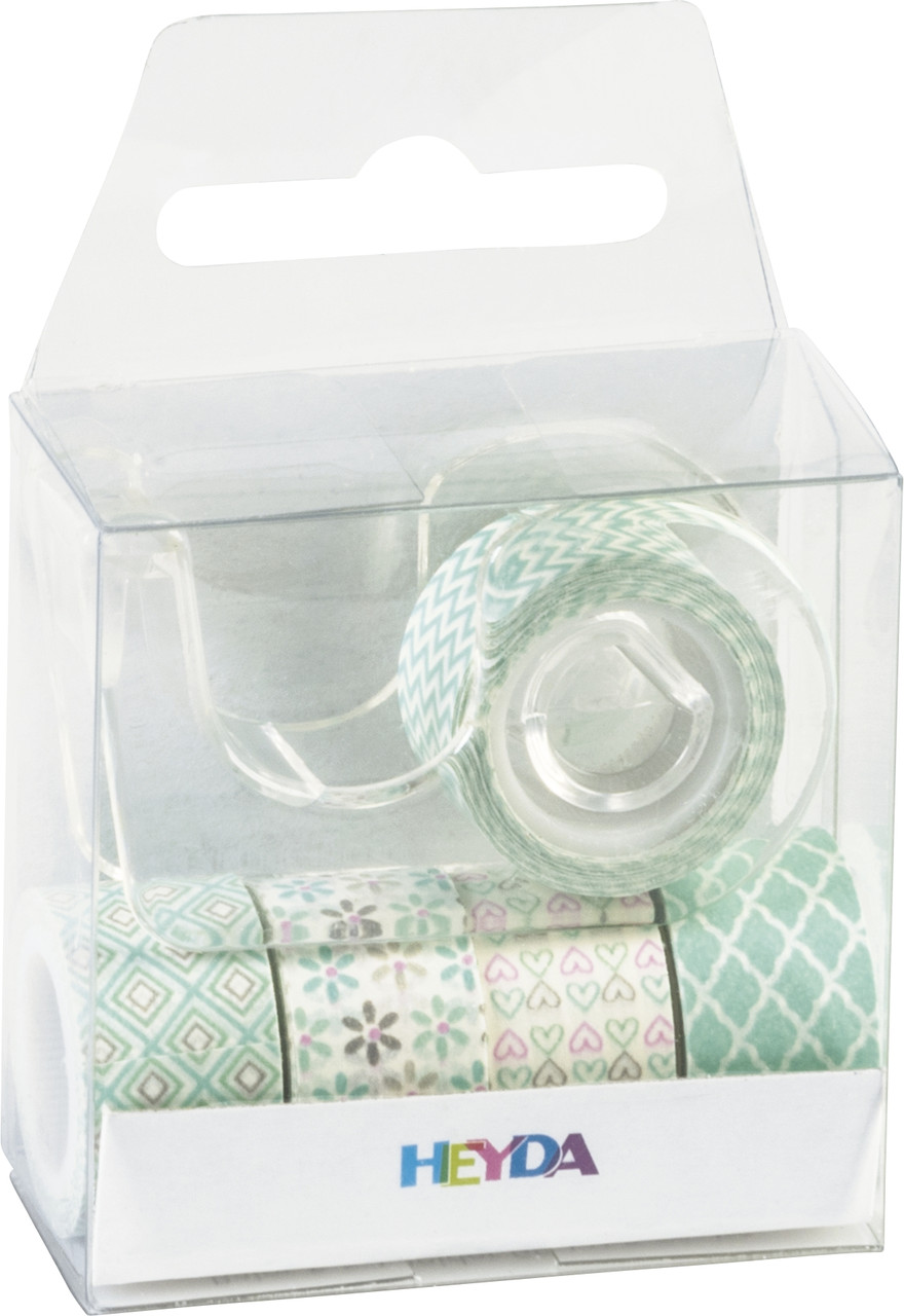 Скотч кольоровий декоративний Heyda 12 мм х 3 м 5 шт пастель м'ята 203584571