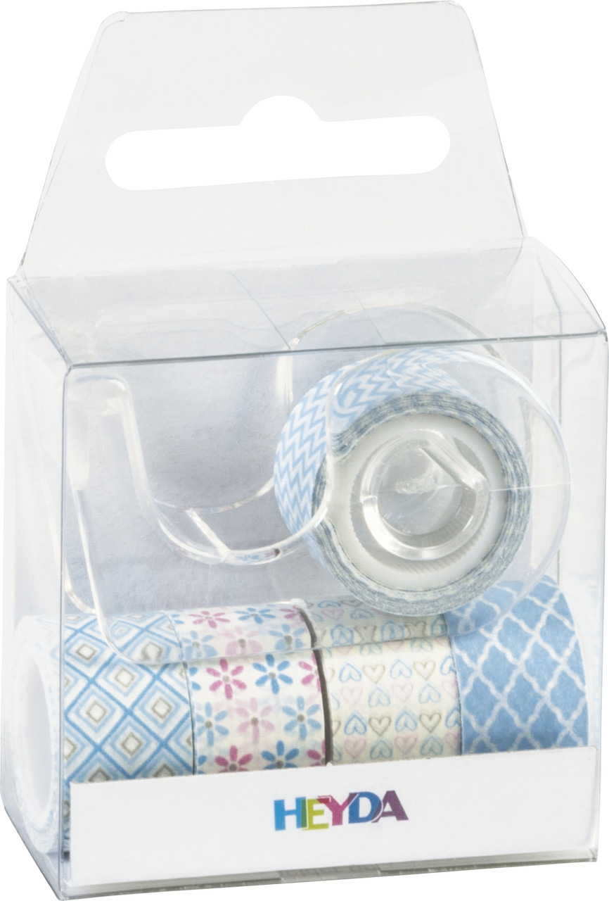 Скотч кольоровий декоративний Heyda 12 мм х 3 м 5 шт пастель блакитний 203584572