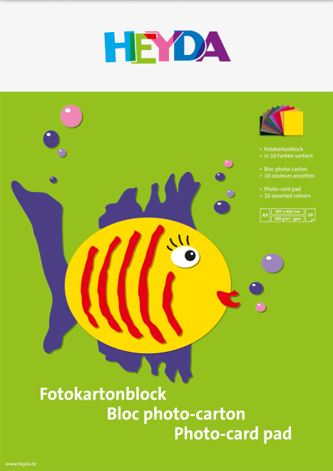 Набір кольорового паперу Heyda А3 10 аркушів 300 г/м2 10 кольорів 2047127