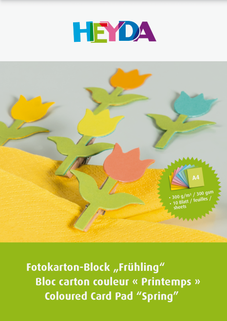 Набір кольорового паперу Heyda 10 аркушів А4, 300 г/м2, 10 кольорів