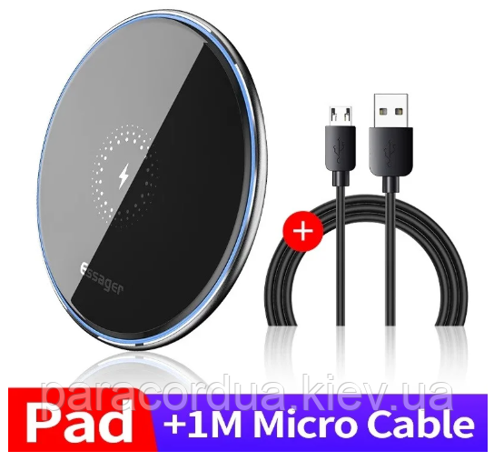 Бездротове QI зарядний пристрій 10W Essager ES-T03 Black or White