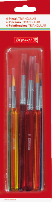 Набір шкільних кистей Brunnen 6 штук пластикові ручки 1048932