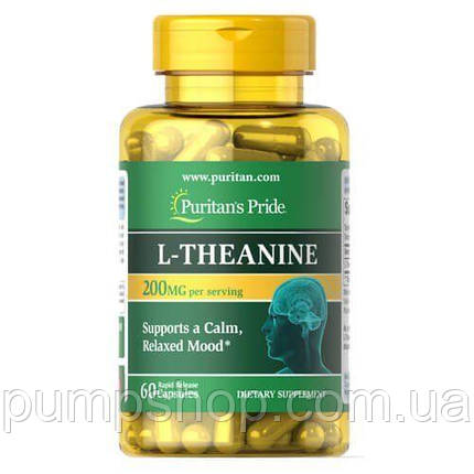 Амінокислота Л-Теанін Puritan's Pride L-Theanine 100 mg 60 капс., фото 2