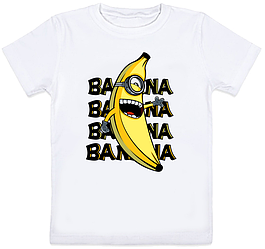 Дитяча футболка Fat Cat Міньйон - Banana, banana, banana, banana (біла)