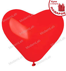 Повітряні кульки "Серце", 10 шт, Італія,- 25 см, колір - червоний