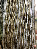 Штори нитки Веселка Дощ серпанок 3х3м Білий Бежевий з люрексом