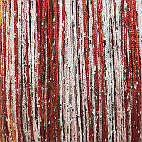 Штори нитки Веселка Дощ серпанок 3х3м Білий Рожевий Червоний з люрексом