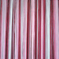 Штори нитки серпанок Веселка 3х3м Білий Рожевий Фрезовий без люрексу