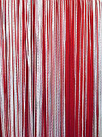 Штори нитки серпанок Веселка 3х3м Білий Червоний без люрексу