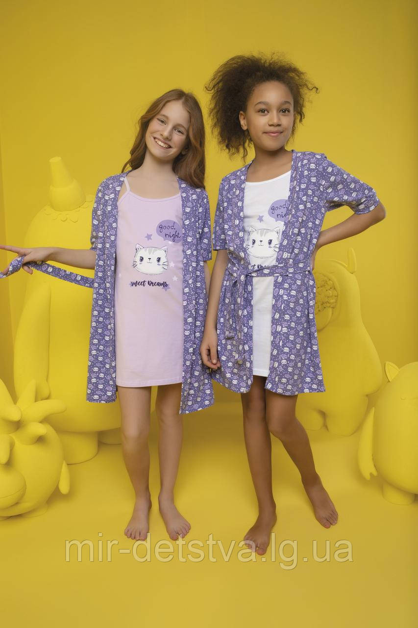 Комплект (сорочка+халат) для дівчинки TM Donella оптом р. 10-11 років (146-152 см)