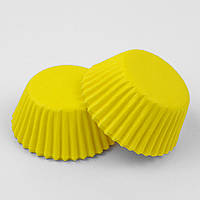 Бумажная форма mini для маффинов, кейк-попсов Желтая 50 шт