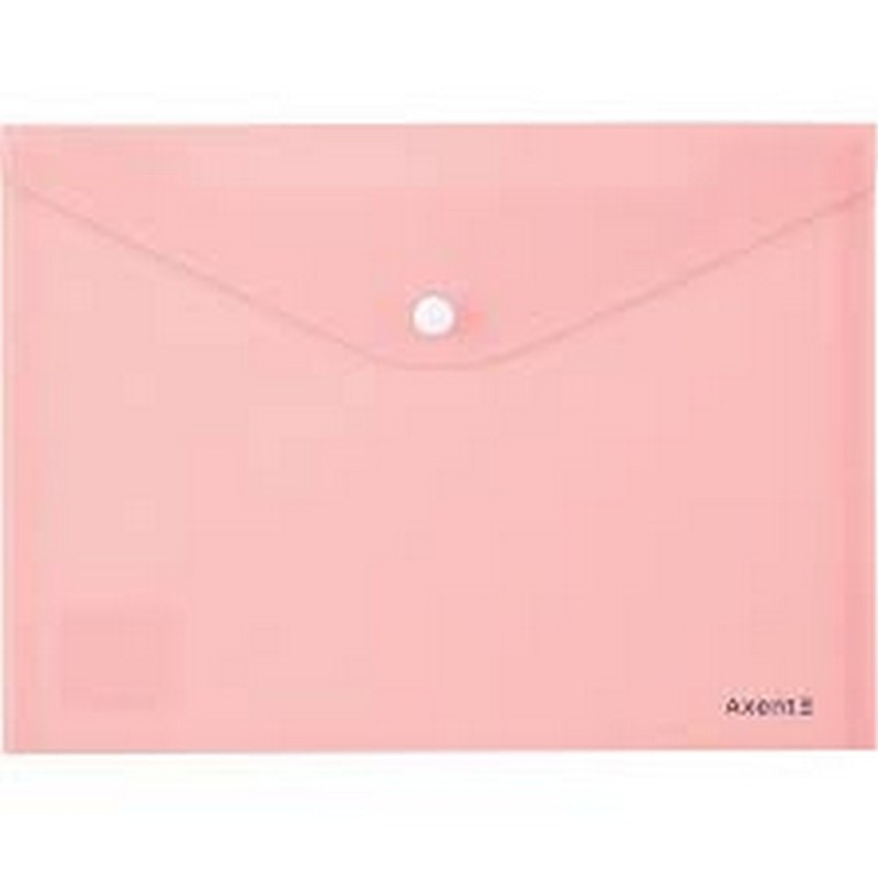 Папка-конверт на кнопці А5 Axent Pastelini 180мкм фактура глянець, рожева