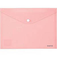 Папка-конверт на кнопці А5 Axent Pastelini 180мкм фактура глянець, рожева