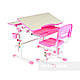 Зростаюча парта + стілець для школяра Fundesk Lavoro Pink, фото 2