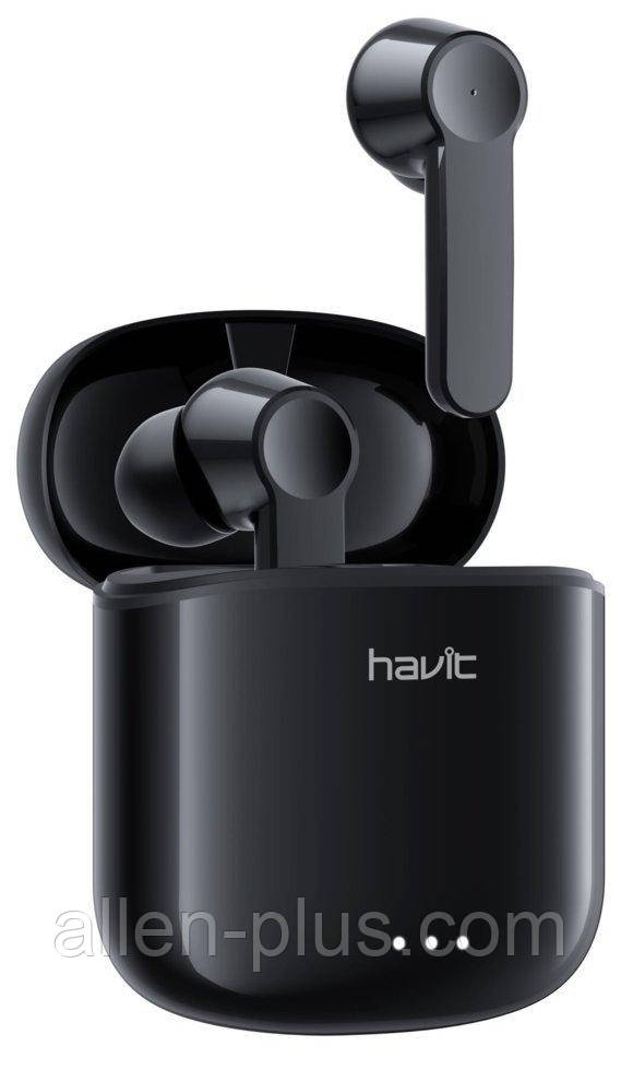 Навушники-гарнітура внутрішньоканальні (вакуумні) бездротові Bluetooth HAVIT TW917, black, with charger