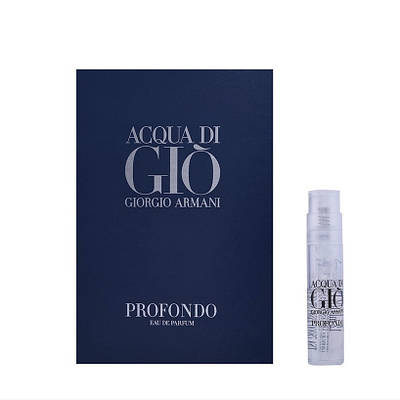 Свіжі чоловічі парфуми Giorgio Armani Acqua di Gio Profondo 1,2ml пробник оригінал, цитрусовий аромат