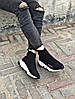 Жіночі кросівки шкарпетки Balenciaga Speed Trainer Снікерси Баленсіага чорно білі, фото 5