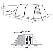 Палатка кемпінгові п'ятимісний тунельна Easy Camp Huntsville 500 Red, фото 2
