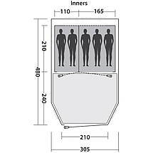Палатка кемпінгові п'ятимісний тунельна Easy Camp Huntsville 500 Red, фото 3