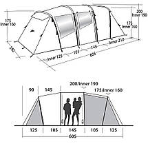 Намет кемпінговий шестимісний Easy Camp Huntsville Twin 600 Green/Grey (120409), фото 3