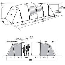 Намет кемпінговий восьмимісний Easy Camp Huntsville Twin 800 Green/Grey (120410), фото 3