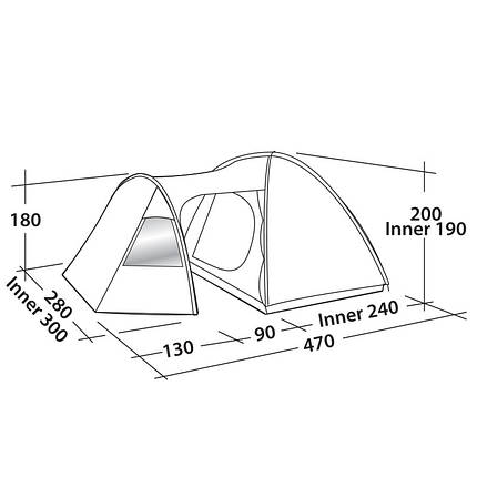 Намет кемпінговий п'ятимісний Easy Camp Eclipse 500 Gold Red (120349), фото 3