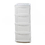 Комод R-Plastic "Компакт Плюс" 4 яруси 34*40*86см білий, фото 4