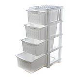 Комод R-Plastic "Компакт Плюс" 4 яруси 34*40*86см білий, фото 3