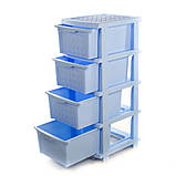 Комод R-Plastic "Компакт Плюс" 4 яруси 34*40*86 см блакитний, фото 2