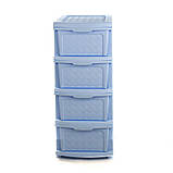 Комод R-Plastic "Компакт Плюс" 4 яруси 34*40*86 см блакитний, фото 3