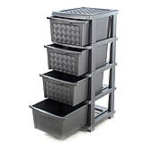 Комод R-Plastic "Компакт Плюс" 4 яруси 34*40*86см металік, фото 3