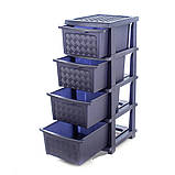 Комод R-Plastic "Компакт Плюс" 4 яруси 34*40*86 см, фіолетовий., фото 2