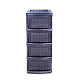 Комод R-Plastic "Компакт Плюс" 4 яруси 34*40*86 см, фіолетовий., фото 3