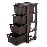 Комод пластиковий 4 ящики коричневий R-Plastic "Компакт Плюс" 86*40*34 см, фото 2