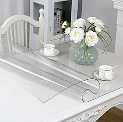 Силіконова скатертина на стіл Soft Glass М'яке скло 1.3х1.0 м (товщина 1.5мм)