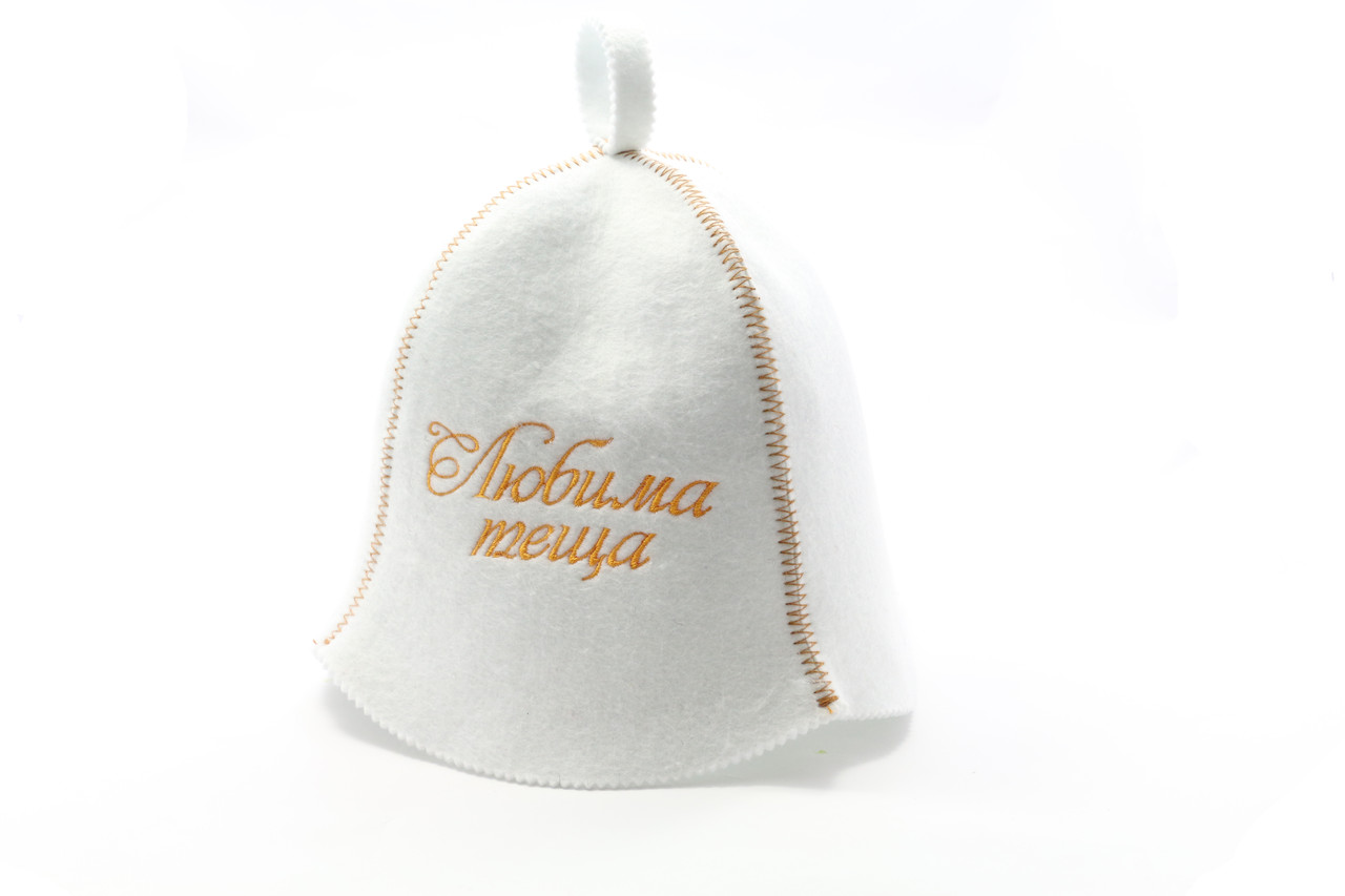 Шапка для сауни (біла), Кохана теща, штучне хутро, Saunapro