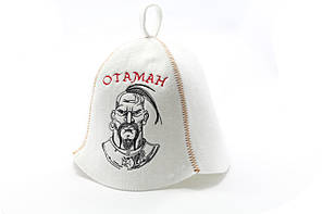 Шапка для сауни (біла), Отаман, штучне хутро, Saunapro