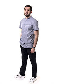 Медичний костюм Берлін сірий з чорним