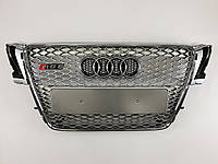 Решетка радиатора Audi A5 2007-2011год Серая с хром рамкой (в стиле RS)