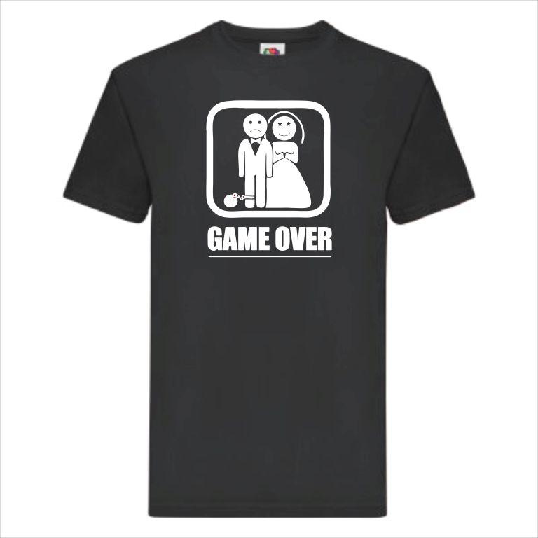 Чоловіча футболка з принтом "Game over" Чорна Push IT