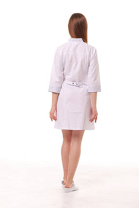 Медичний халат Пекін білий з темно-синім, фото 3