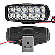 Яскрава світлодіодна LED Фара / Ліхтар для авто, мотоцикла, скутера ( 12 LED, 12V, 18 Вт, 6500K ), фото 5