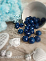 Світло-сині намистини з дерева, круглі, 30 шт, d- 2 см