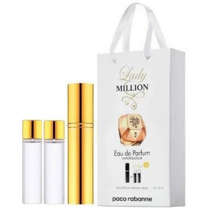 Парфумерна вода для жінок Paco Rabanne Lady Million, 3x15 мл, фото 1